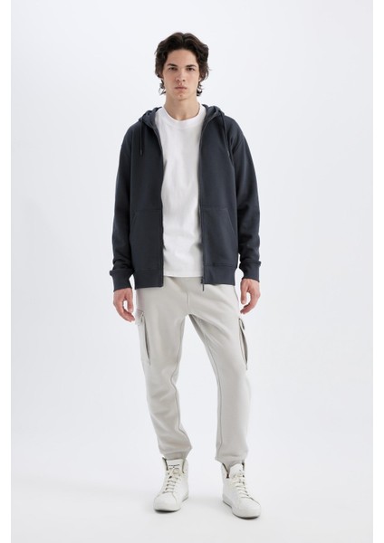 Regular Fit Jogger Eşofman Altı Kargo Cepli Basic Düz Beli Bağcıklı Lastikli Paça Y5533AZ24AU indirimleri