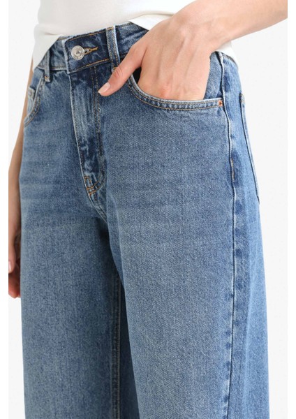 Straight Wide Yüksek Bel Düz Paça Uzun Jean Pantolon E9130AX25AU