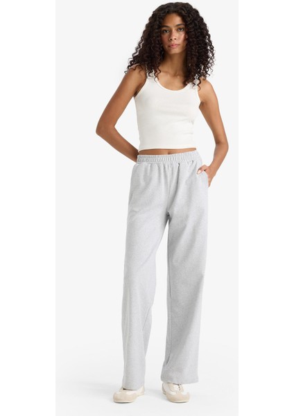 Straight Fit Cepli Beli Lastikli Eşofman Altı E6350AX25AU