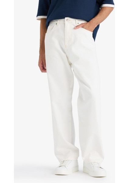 %100 Pamuk Baggy Fit Geniş Paça Jean Pantolon F6646AX25SM fırsatları