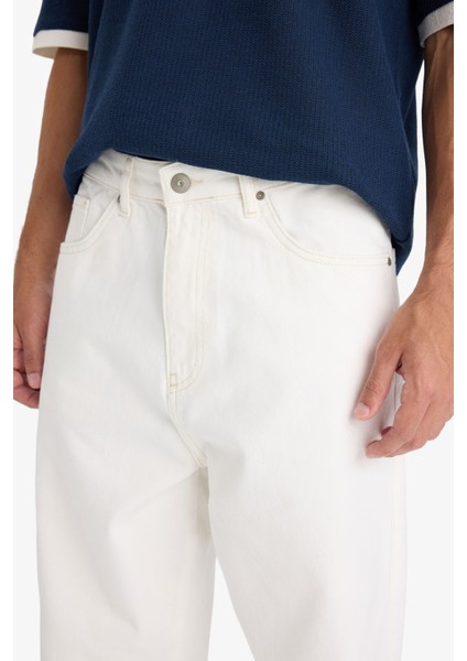 %100 Pamuk Baggy Fit Geniş Paça Jean Pantolon F6646AX25SM indirimleri