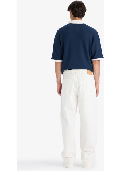 %100 Pamuk Baggy Fit Geniş Paça Jean Pantolon F6646AX25SM