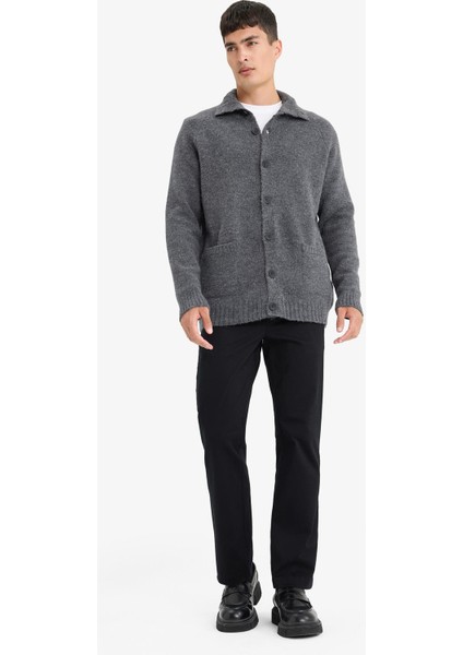 Standart Fit Balıkçı Yaka Düğmeli Cepli Triko Hırka E8396AX25CW fiyatları