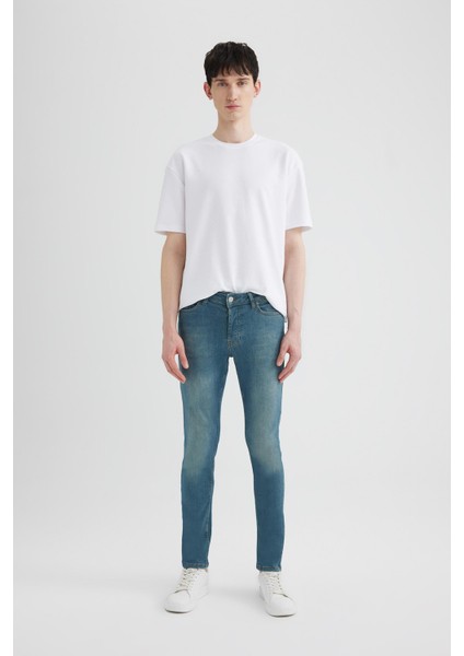 Super Skinny Ekstra Dar Kalıp Normal Bel Ekstra Dar Paça Jean Pantolon R8760AZ24SP