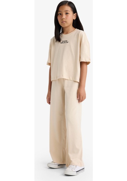 Kız Çocuk 2'li Takım Kısa Kollu Baskılı Tişört Eşofman Altı F5035A825AU fırsatları