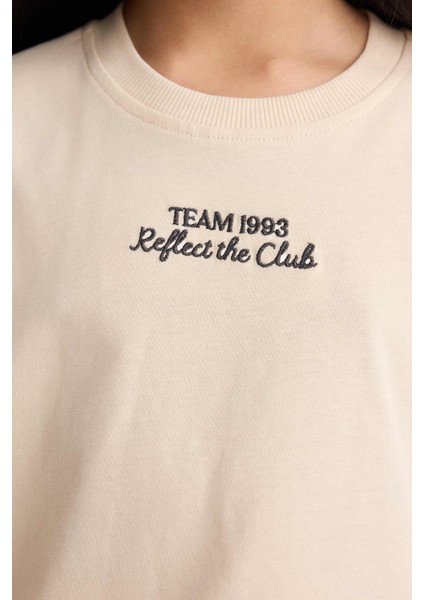 Kız Çocuk 2'li Takım Kısa Kollu Baskılı Tişört Eşofman Altı F5035A825AU