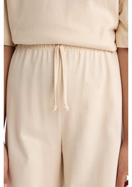 Kız Çocuk 2'li Takım Kısa Kollu Baskılı Tişört Eşofman Altı F5035A825AU