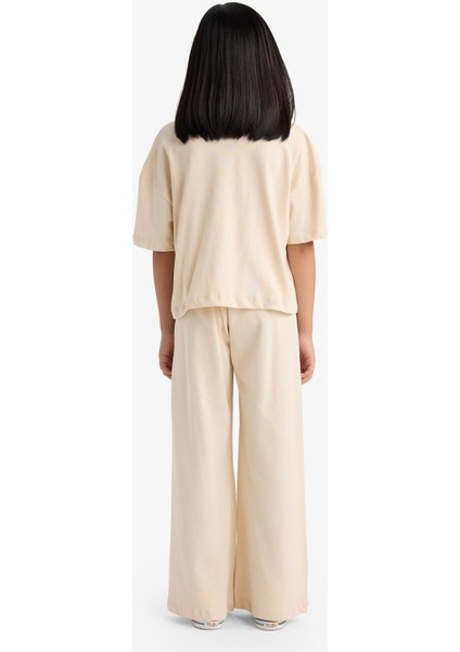 Kız Çocuk 2'li Takım Kısa Kollu Baskılı Tişört Eşofman Altı F5035A825AU