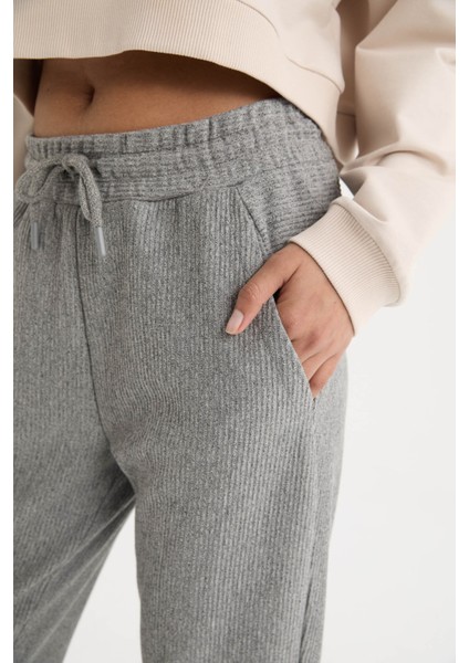 Fit Standart Fit Sporcu Jogger Eşofman Altı Beli Paçası Lastikli D1707AX24AU