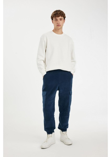 Regular Fit Polar Eşofman Altı Beli Paçası Lastikli Kargo Cepli A7040AX24AU