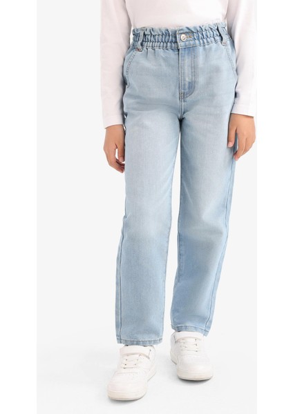 Kız Çocuk Paperbag Standart Paça Jean Pantolon E6181A825AU fırsatları