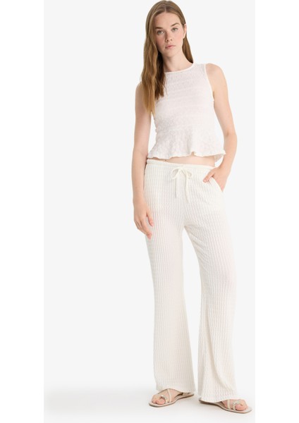 Flare Fit Cepli Normal Bel Standart Boy Bürümcük Pantolon