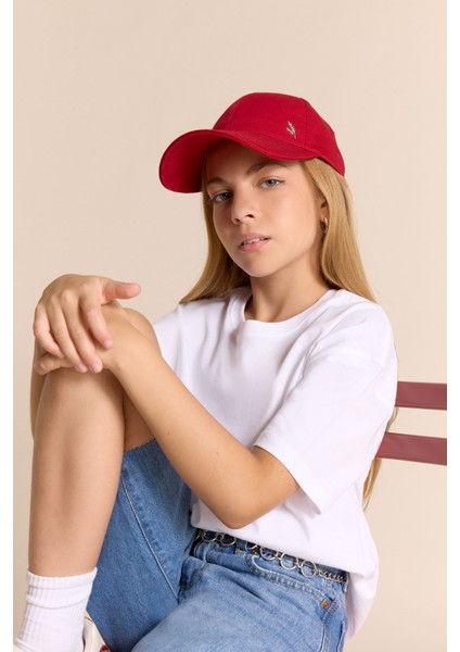 Kız Çocuk Relax Fit Bisiklet Yaka Kısa Kollu Okul Tişörtü E6493A825AU