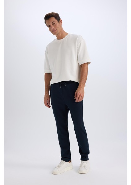 Eşofman Altı Twill Slim Fit Dar Kesim Beli Bağcıklı Cepli Düz Paça D9708AX24AU fiyatları