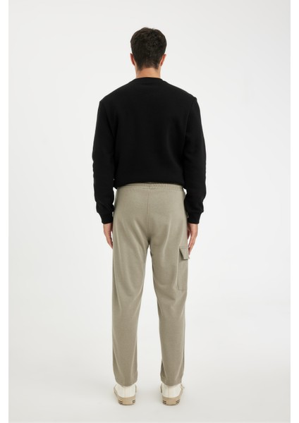 Eşofman Altı Slim Fit Dar Kesim Kargo Cepli Düz Paça D6090AX24AU