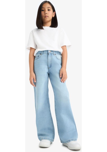 Kız Çocuk Straight Wide Standart Paça Jean Pantolon E7322A825AU
