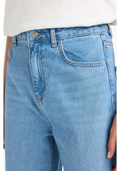 90's Wide Leg Yüksek Bel Uzun Jean Yıkamalı Pantolon E9106AX25AU indirimleri