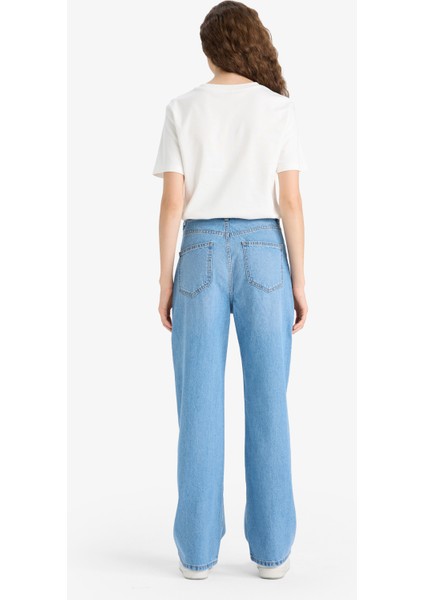 90's Wide Leg Yüksek Bel Uzun Jean Yıkamalı Pantolon E9106AX25AU