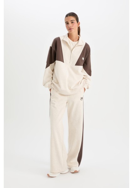 Fit NBA Wordmark Kalın Eşofman Altı Wide Leg Geniş Bol Paça Cepli Standart Boy D0686AX24AU modelleri