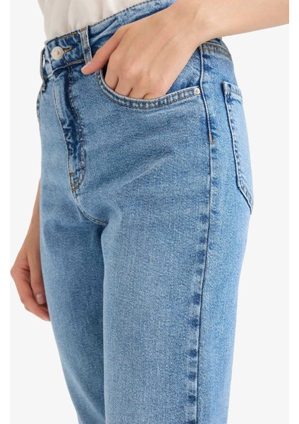 Comfort Mom Yüksek Bel Bilek Boy Jean Yıkamalı Pantolon E9161AX25AU indirimleri