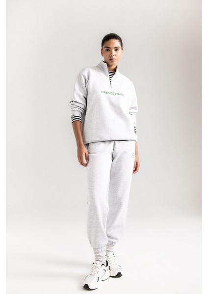 Fit Sporcu Jogger Eşofman Altı Standart Fit Standart Boy Beli Paçası Lastikli Cepli Bağcıklı D1706AX24AU fırsatları
