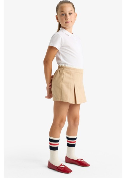 Kız Çocuk Okul Polo Yaka Basic Düz Pike 2'li Tişört C7297A825AU modelleri