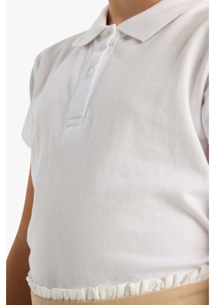 Kız Çocuk Okul Polo Yaka Basic Düz Pike 2'li Tişört C7297A825AU indirimleri