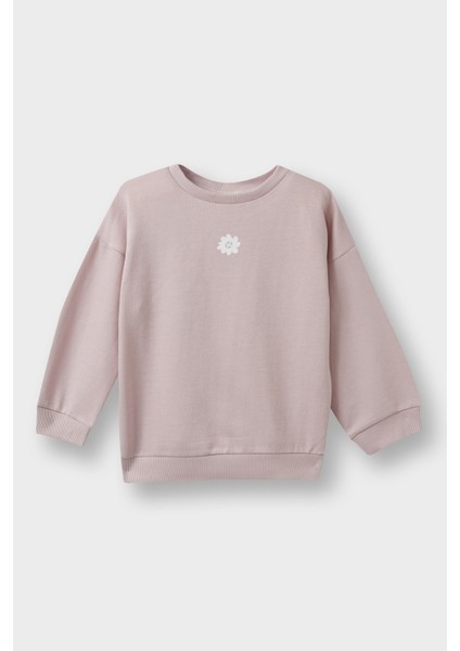 Kız Bebek Bisiklet Yaka Çiçekli Sweatshirt E8351A525AU