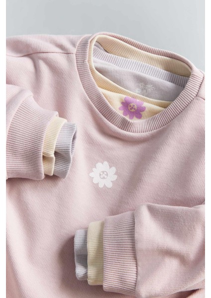Kız Bebek Bisiklet Yaka Çiçekli Sweatshirt E8351A525AU indirimleri