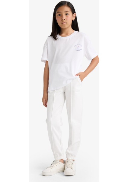 Kız Çocuk Beli Lastikli Basic Düz Okul Jogger Eşofman Altı X9036A625AU