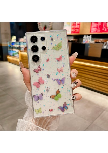 Samsung Galaxy S24 Ultra Kılıf Anti Drop Tpu Telefon Arka Kapak Epoksi Simli -Pembe (Yurt Dışından) fırsatları