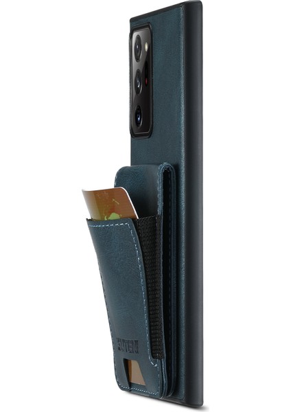Samsung Galaxy NOTE20 ULTRA/NOTE20 Ultra 5g Kılıf Mumsu Doku Kickstand Telefon Kapağı-Mavi (Yurt Dışından) fırsatları