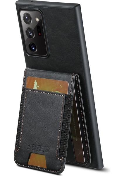 Samsung Galaxy NOTE20 ULTRA/NOTE20 Ultra 5g Kılıf Mumsu Doku Kickstand Telefon Kapağı-Siyah (Yurt Dışından) fiyatları