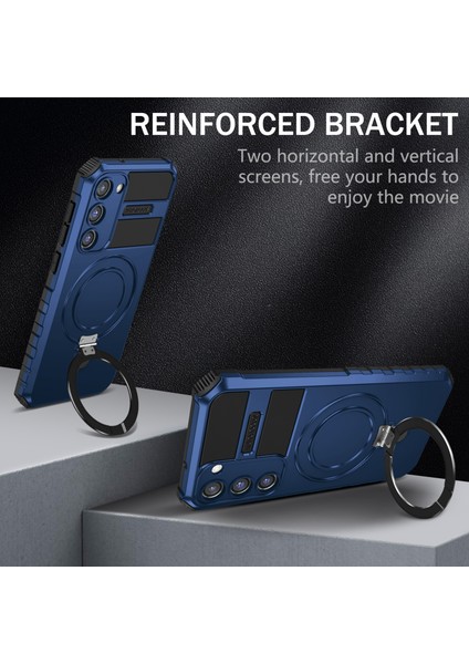 Samsung Galaxy S23+CASE Pc+Tpu Kickstand Telefon Kılıfı Magsafe-Blue ile Uyumlu (Yurt Dışından) modelleri