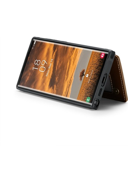 Samsung Galaxy S24 Ultra Cep Telefonu Kılıfı Için Parlak Rfıd Engelleme 5 Kart Yuvası Kapak-Kahverengi (Yurt Dışından) fırsatları