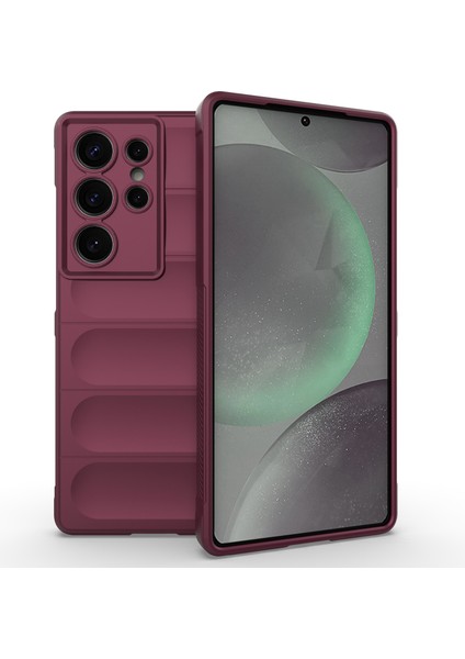 Samsung Galaxy S25 Ultra Kılıf Anti-Drop Yumuşak Tpu Sağlam Telefon Arka Kapak-Şarap Kırmızı (Yurt Dışından)