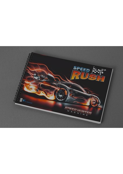 Okul Öncesi Küçük Boy Yarış Arabaları Küçük Boy 15 Yapraklı Karton Kapaklı Resim Defteri 17X24CM