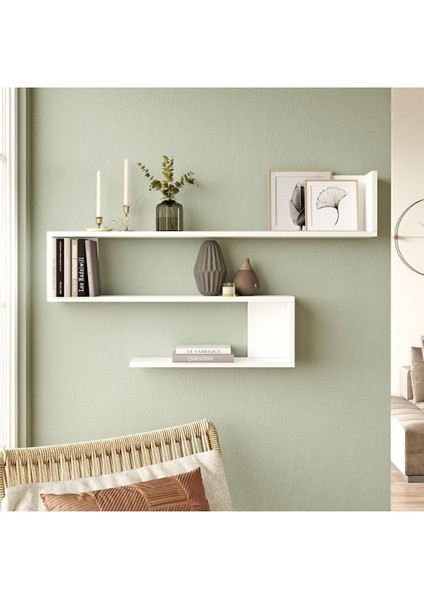 Wall R10 Modern Duvar Rafı Kitaplık WAL10-W