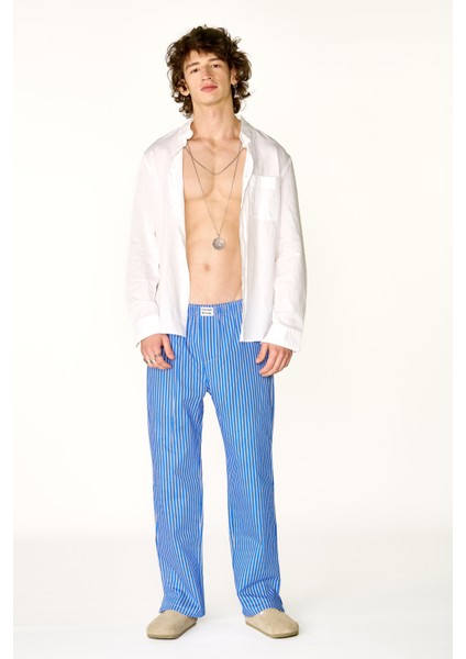 Lacivert Çizgili Pantolon