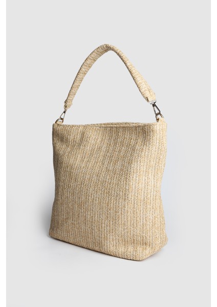 Laco Büyük Boy Örme-Hasır Omuz Çantası Hasır