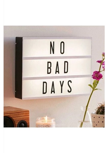 A6 LED Message Light Box 96 Karakter Dekoratif LED Işıklı Mesaj Panosu, Sinematik Mesaj Panosu, Masaüstü ve Duvara Montaj