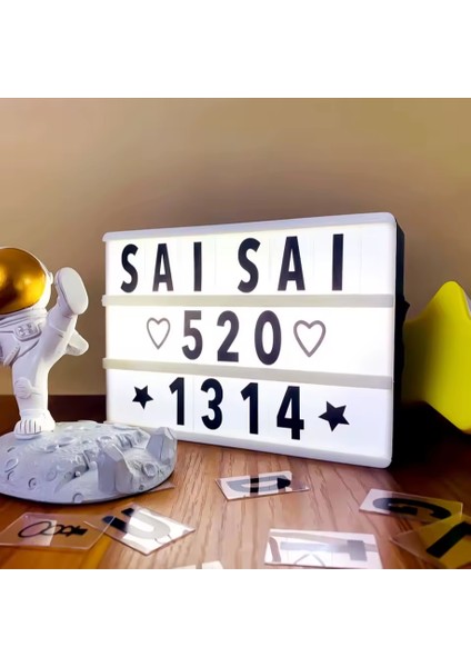A6 LED Message Light Box 96 Karakter Dekoratif LED Işıklı Mesaj Panosu, Sinematik Mesaj Panosu, Masaüstü ve Duvara Montaj fiyatları