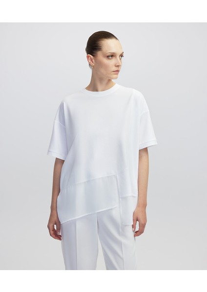Kumaş Mix Asimetrik Tişört IW6250070079002