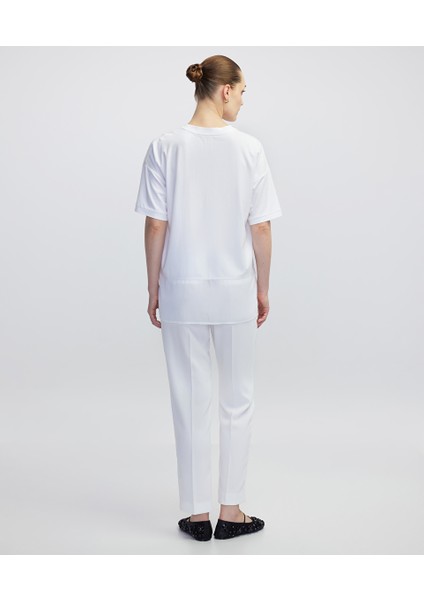 Kumaş Mix Asimetrik Tişört IW6250070079002 fırsatları