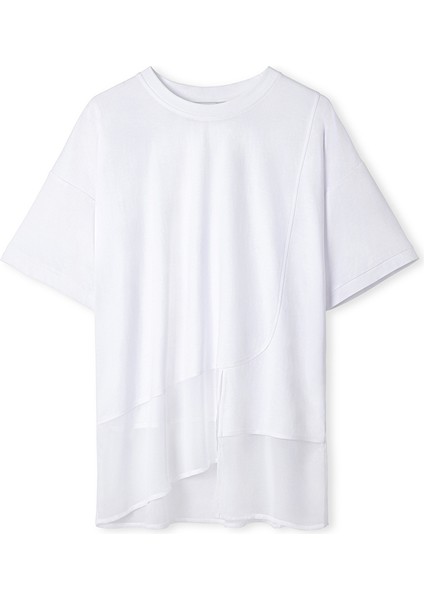Kumaş Mix Asimetrik Tişört IW6250070079002 indirimleri