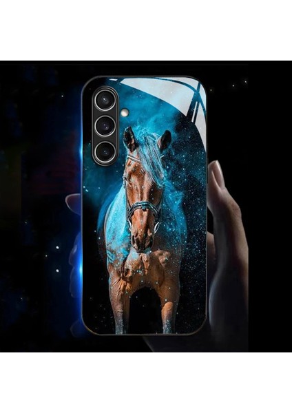 Samsung Galaxy A26 5g Kılıf Için Çağrı Flaş Serisi Desen Baskı Temperli Cam + Tpu Combo Telefon Kılıfı-Starlight At (Yurt Dışından)