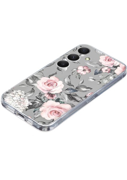 Samsung Galaxy S25 Fe Kılıf Desen Baskı Darbeye Dayanıklı Yumuşak Tpu Telefon Kapağı-Gri Arka Plan Çiçekler (Yurt Dışından) fırsatları