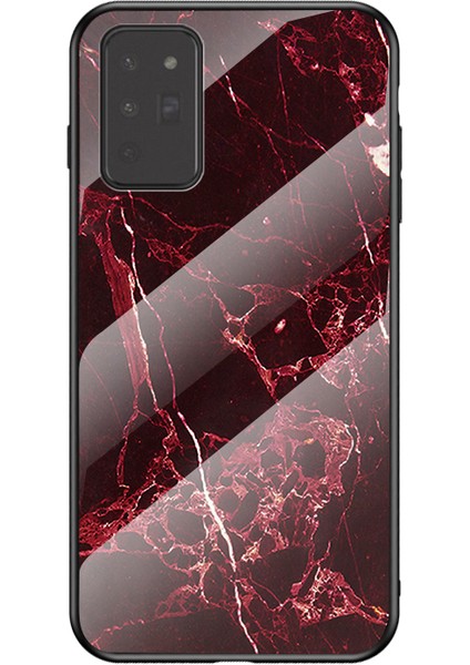Mermer Tahıl Deseni Temperli Cam Pc+Tpu Hibrit Kılıf Samsung Galaxy Note 20/not 20 5g-Red (Yurt Dışından)