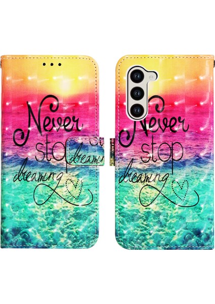 Samsung Galaxy S24+ Cüzdan Kılıfı Stand Telefon Kapağı Hayal Etmeyi Durdur (Yurt Dışından)
