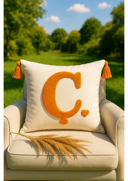 Punch Kırlent Kılıfı Harf Modeli - Saymine